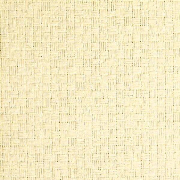 The Wallpaper Company 72 sq. ft. Off White Basket Weave Textured Grasscloth Wallpaper-DISCONTINUED