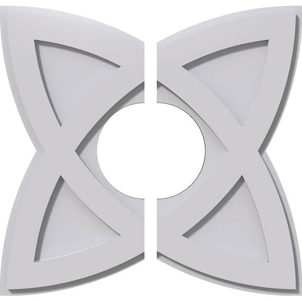 Ekena Millwork 1 in. P X 6-3/4 in. C X 18 in. OD X 6 in. ID Cosmo Architectural Grade PVC Contemporary Ceiling Medallion, Two Piece