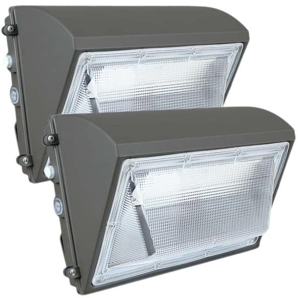 Honbei 1000- Watt Equivalent Integrated LED Bronze Dusk to Dawn Wall Pack Light, 5000K Commercial LED Security Light 2Pack