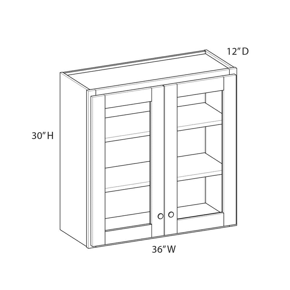 Norfolk Shaker 36 in. W x 30 in. H x 12 in. D in Painted White Plywood Asse