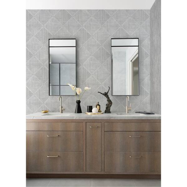 Cade Grey Geometric Wallpaper Sample