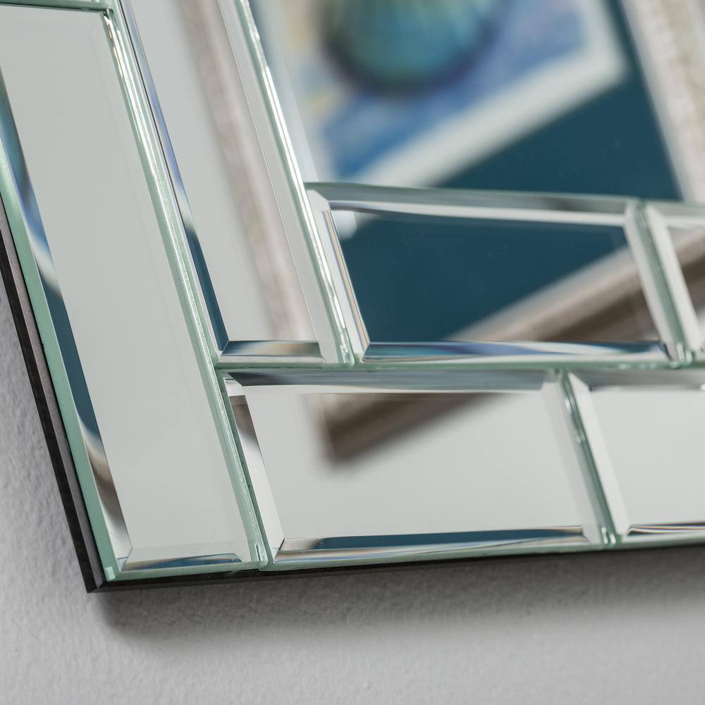 Grand Street Frameless Rectangular Silver Bathroom Mirror