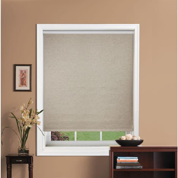 Bali Cut-to-Size Cut-to-Size Oatmeal Corded Light Filtering Fade resistant Roller Shades 47 in. W x 72 in. L