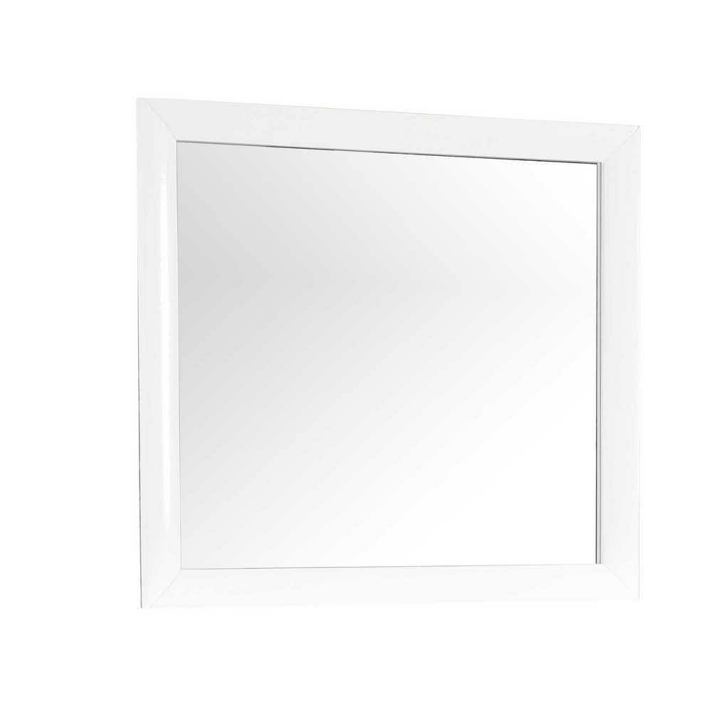 Marilla 35 in. x 39 in. White Wood Framed Dresser Mirror