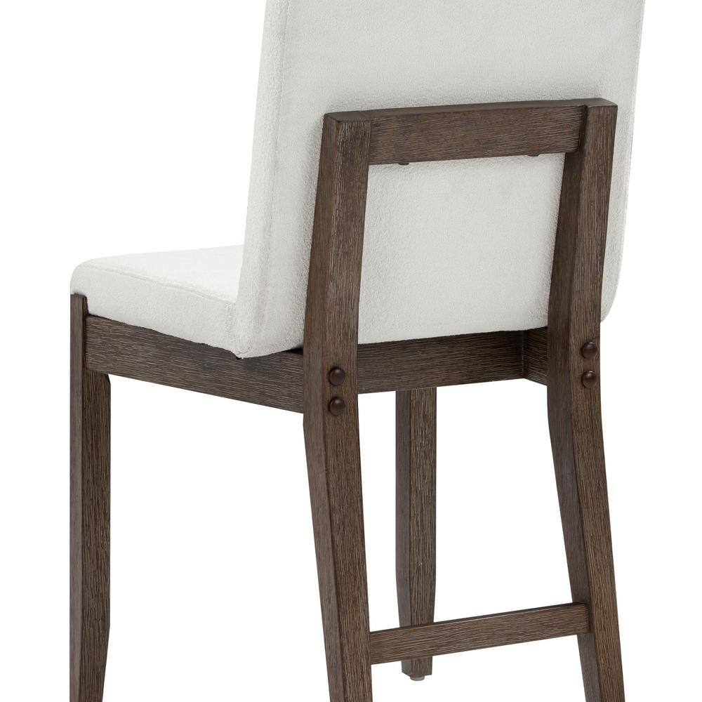 Gracie Dark Brown Upholstered Linen Dining Chair Set