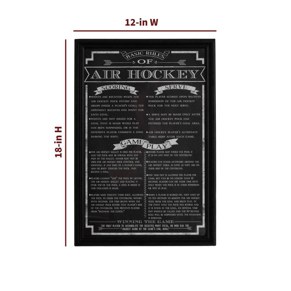 Black Framed Air Hockey Game Rules Wall Art