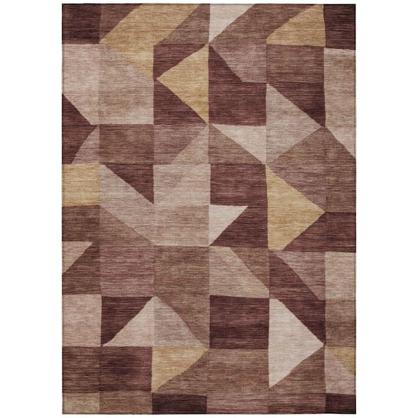 Chantille Machine Washable Indoor/Outdoor Abstract ACN2373 Burgundy 3 ft. x 5 ft. Area Rug