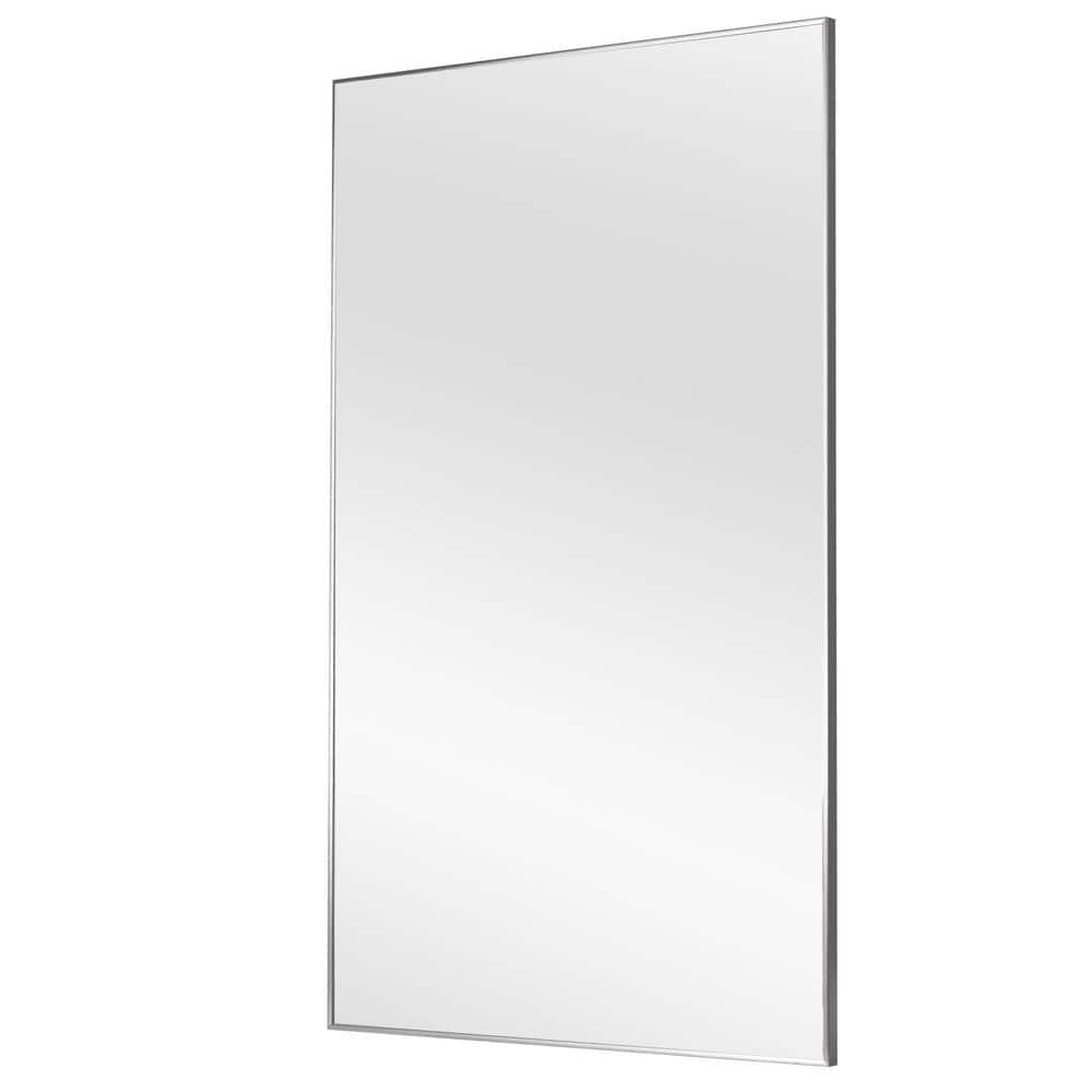 NEUTYPE 59 in. x 35 in. Modern Rectangle Oversize Metal Framed Bathroom Wall Mirror Vanity