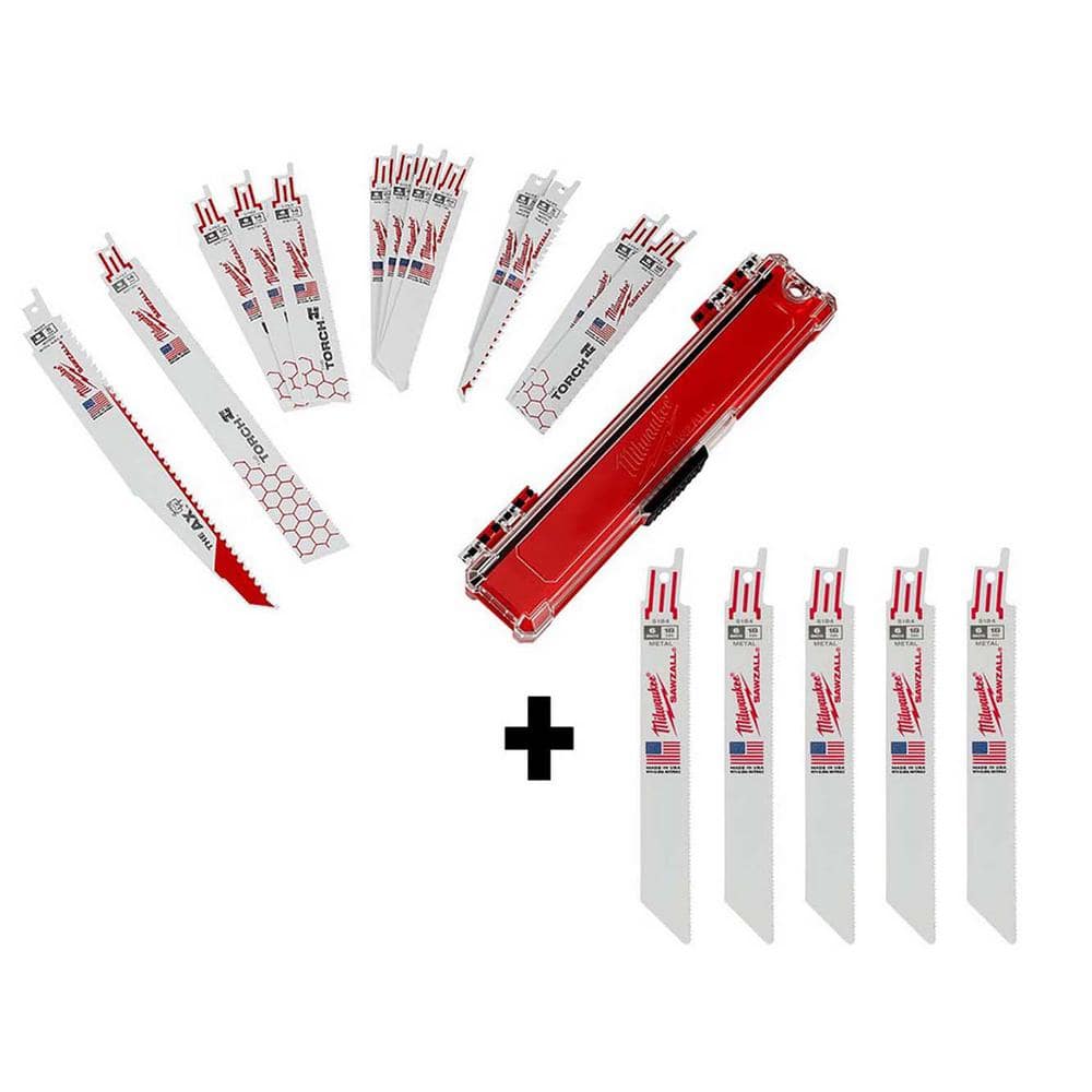 Milwaukee SAWZALL Demolition Wood and Metal Cutting Reciprocating Saw Blade Set with 5Pack of