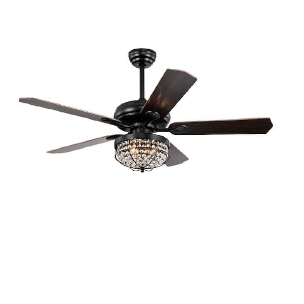 CIPACHO 52 in. Indoor Black Modern Ceiling Fan with Remote Control