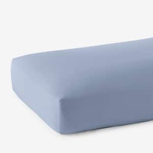 Legends Hotel Supima Cotton Wrinkle-Free Blue Shadow 450-Thread Count Sateen California King Fitted Sheet