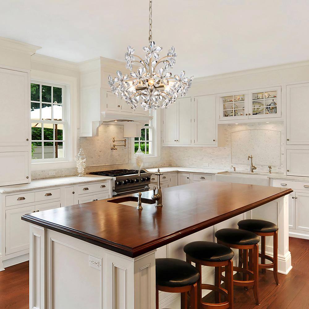 Rosa 6-Light Champagne Flower Crystal Chandelier