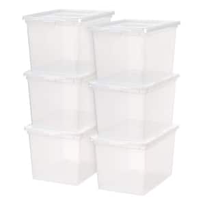 68 qt. Plastic Storage Bin with Lid in Clear (6-Pack)