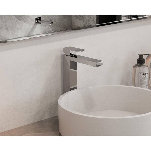 GOUGH Single-Hole Single-Handle Vessel Bathroom Faucet in Polished Chrome, 12 in. Tall Faucet