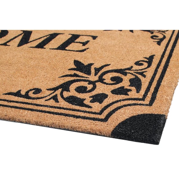 Chesapeake Coir Natural/Black Non-Slip Outdoor Doormat (36 in. x 72 in.)