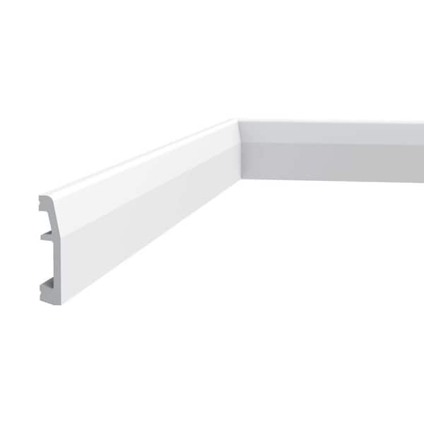 ORAC DECOR 1/2 in. D x 2-3/4in. W x 78-3/4 in. L Primed White High Impact Polystyrene Baseboard Moulding (4-Pack)