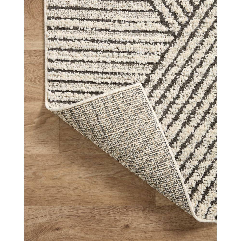 Elegance Noir 18" Diamond-Patterned Square Area Rug with Stain-Resistant Finish