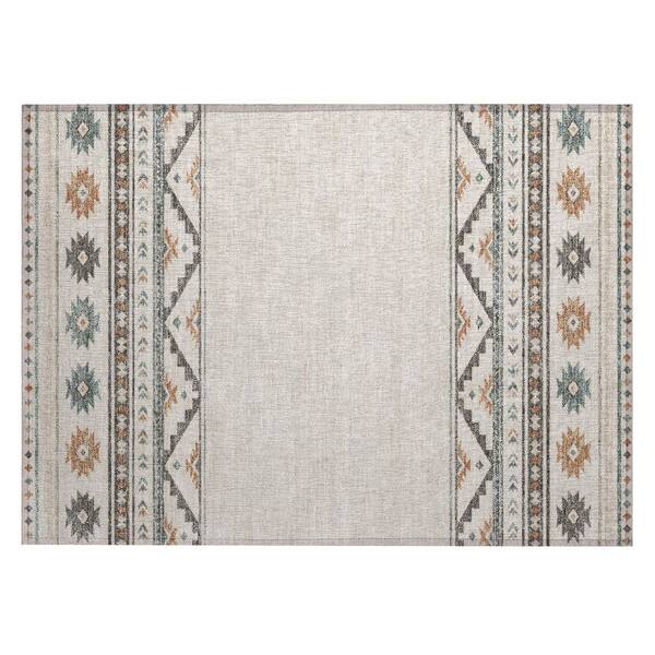 Chantille Machine Washable Indoor/Outdoor Abstract ACN3075 Ivory 3 ft. x 4 ft. Area Rug