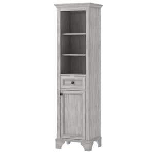 Ellery 19 in. W x 15 in. D x 70 in. H Gray Linen Cabinet in Vintage Grey