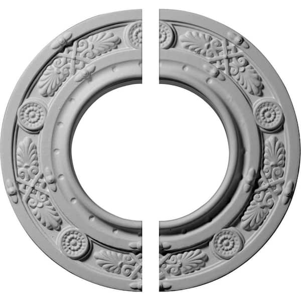 Ekena Millwork 8 in. x 3-7/8 in. x 1/2 in. Daniela Urethane Ceiling Medallion, 2-Piece (Fits Canopies up to 3-7/8 in.)