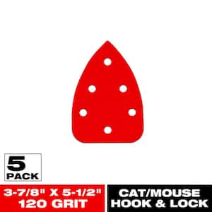 3-7/8 in. x 5-1/2 in. 120-Grit Hook and Lock CAT/Mouse Detail Sanding Sheets