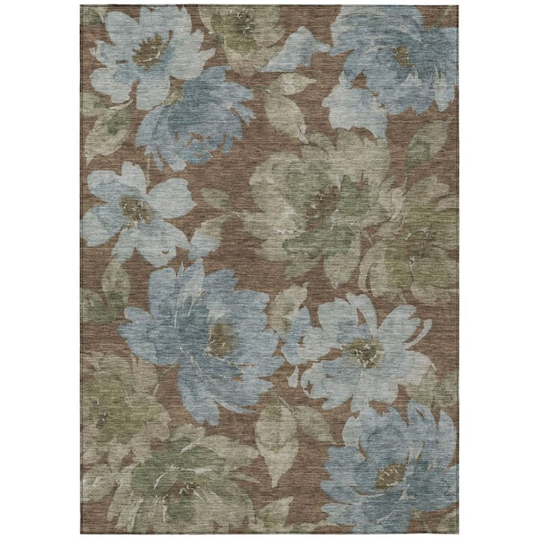 Chantille Machine Washable Indoor/Outdoor Abstract ACN3014 Chocolate 8 ft. x 10 ft. Area Rug