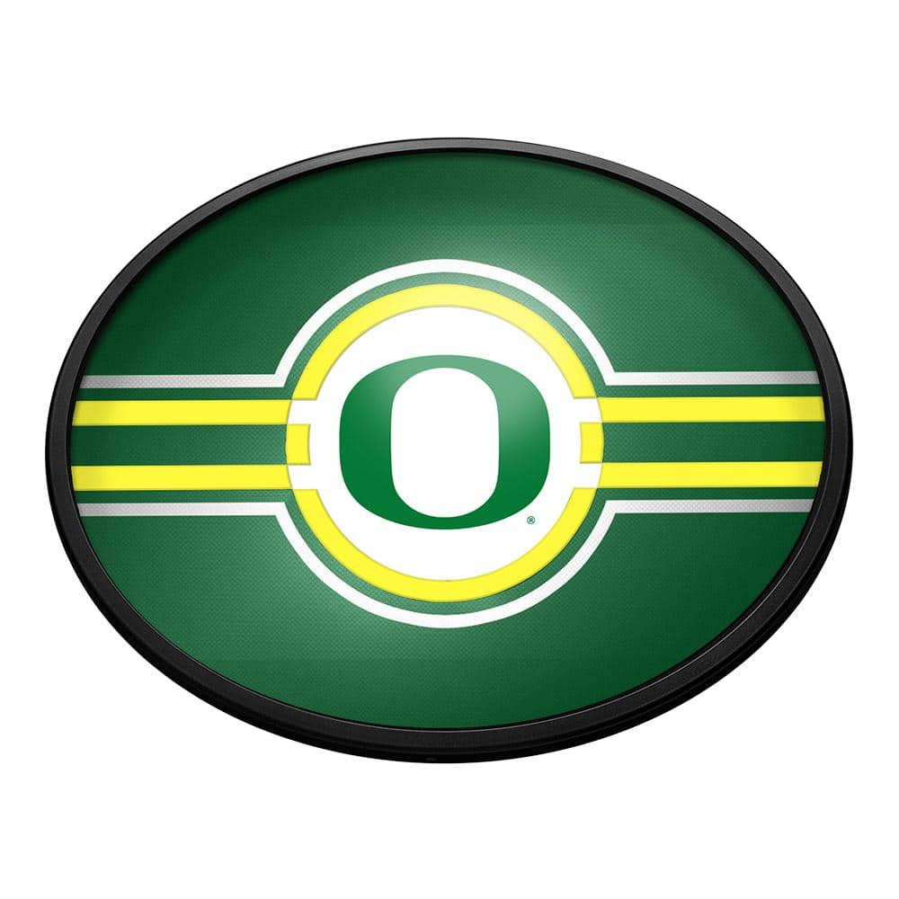 Oregon Ducks: Oval Slimline Lighted Wall Sign 18 in. L x 14 in. W x 2.5 in. D -  The Fan-Brand, NCOREG-140-01A