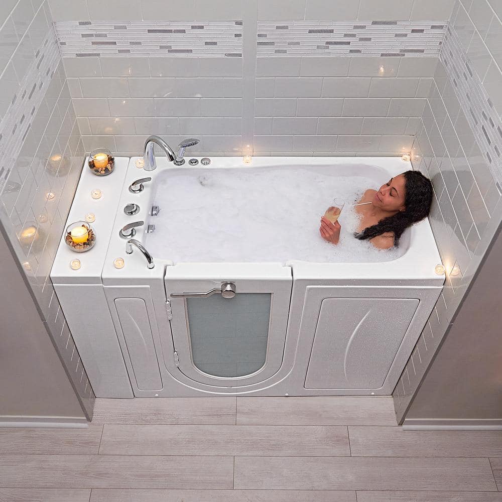 Monaco 32"x52" Gloss White Acrylic Walk-In Whirlpool Bathtub