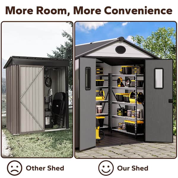 【新品・未使用】Take HEGE Outside Set JOYSIDE 6 ft. x 8 ft. Durable Resin Garden Outdoor Storage