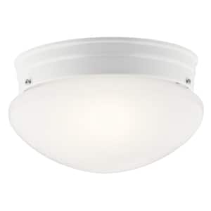 Ceiling Space 8.75 in. 2-Light White Traditional Hallway Flush Mount Ceiling Light