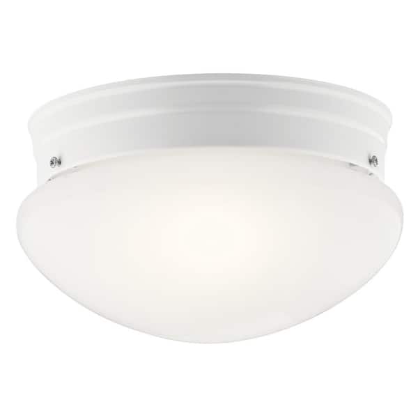 KICHLER Ceiling Space 8.75 in. 2-Light White Traditional Hallway Flush Mount Ceiling Light