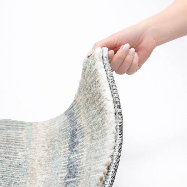 Dream Shag Premium Machine Washable Abstract ADS37 Blue 9 ft. x 12 ft. Area Rug