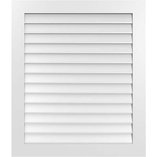 Ekena Millwork 36" x 42" Vertical Surface Mount PVC Gable Vent: Non-Functional with Standard Frame