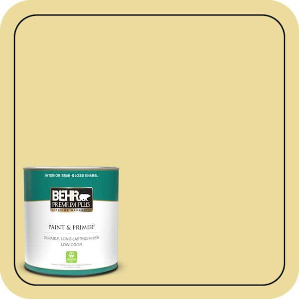 BEHR PREMIUM PLUS 1 qt. #P330-3A Flourish Semi-Gloss Enamel Low Odor Interior Paint & Primer