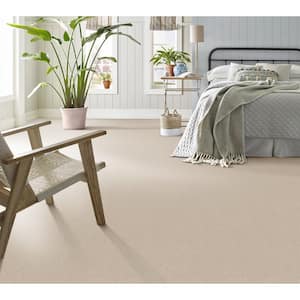 House Party II - Linen - Beige 15 ft. 51.5 oz. Polyester Texture Installed Carpet