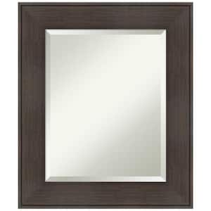 William Rustic Woodgrain 22.25 in. x 26.25 in. Rustic Rectangle Framed Espresso Bathroom Vanity Mirror