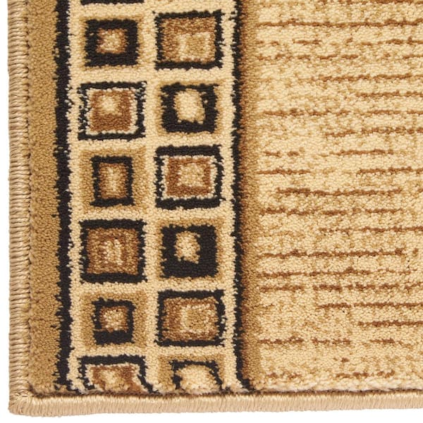 Stratford Geo Block Black 26 in. x Your Choice Length Stair Runner