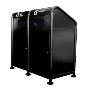 68 Gal. Steel Recycling Station in Black