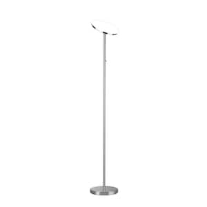 71 in. Brushed nickel finish 1 Light 5000 Lumens Dimmable Adjustable Head Torchiere Floor Lamp