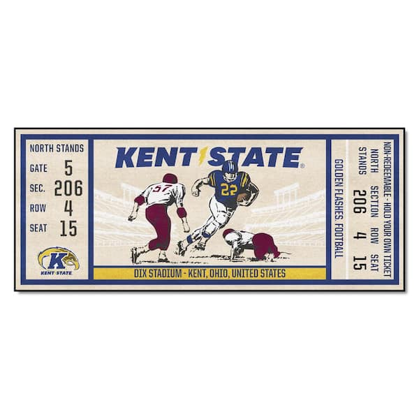 FANMATS Kent State University Blue 2 ft. x 6 ft. Ticket Runner Rug ...