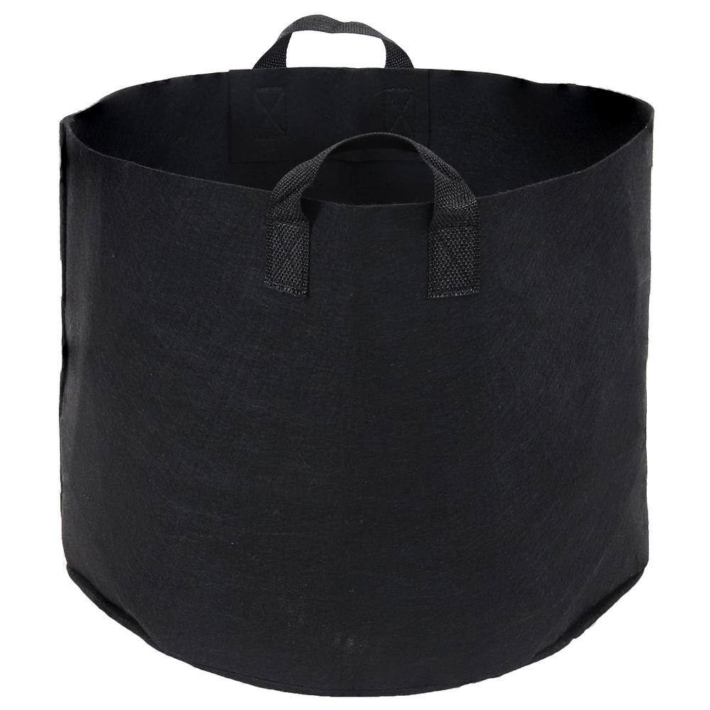 Black Polypropylene Fabric 7-Gallon Garden Grow Bag with Handles