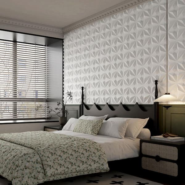 33 Pack 3D Wall Panels For Interior Wall Decor, 12''x12'' White Accent Textur - View #7