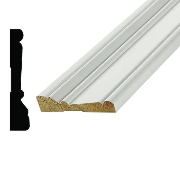 Alexandria Moulding 3/4 in. x 3-7/16 in. Primed Finger-Jointed Pine Wood Stafford Casing Molding