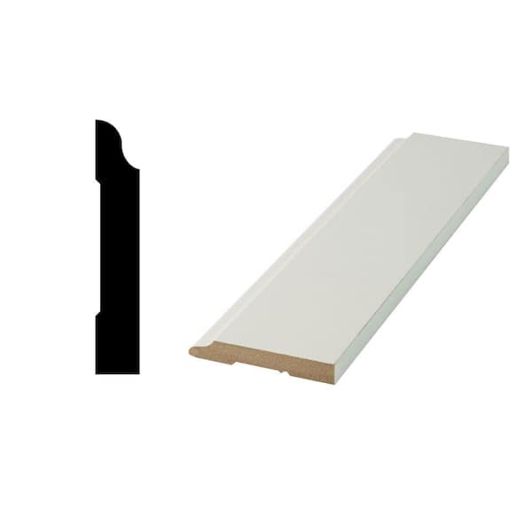 Woodgrain Millwork WM 663 7/16 in. x 3-1/4 in. Primed Medium Density Fiberboard Base Moulding