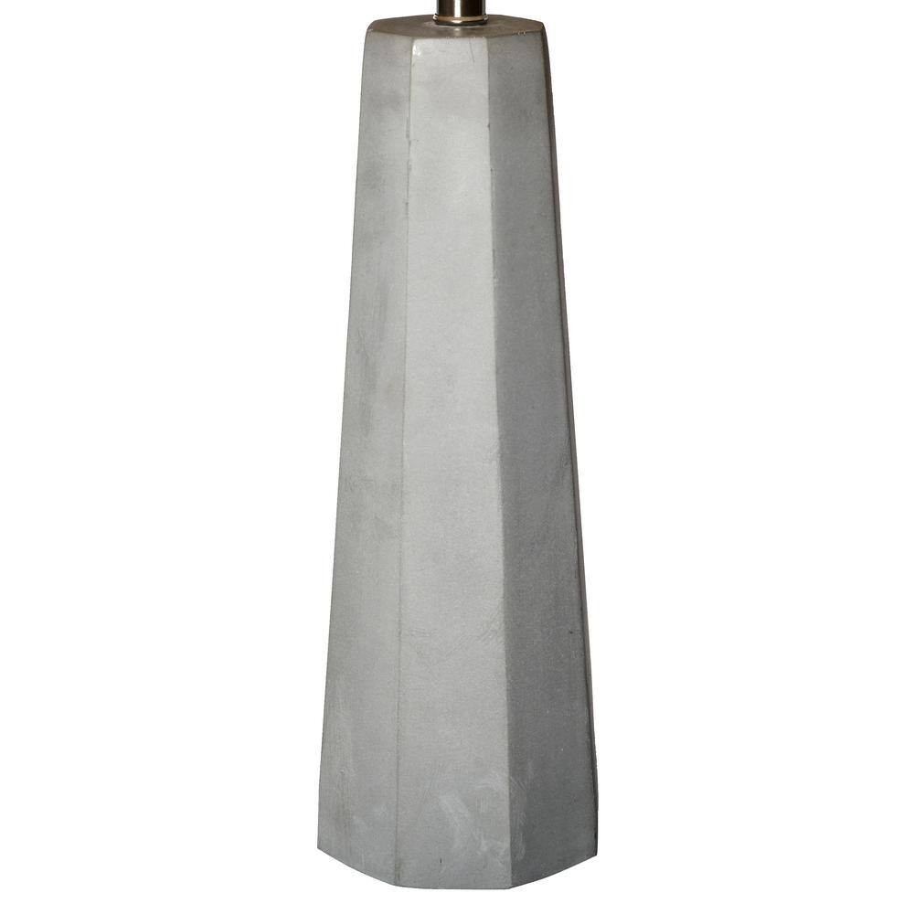 30.5" White Concrete Table Lamp with Drum Shade
