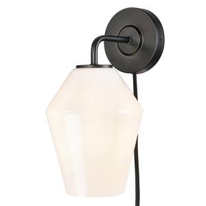 Light Society Greta 4.75 in. Brushed Brass/Clear Globe Plug-In Wall ...