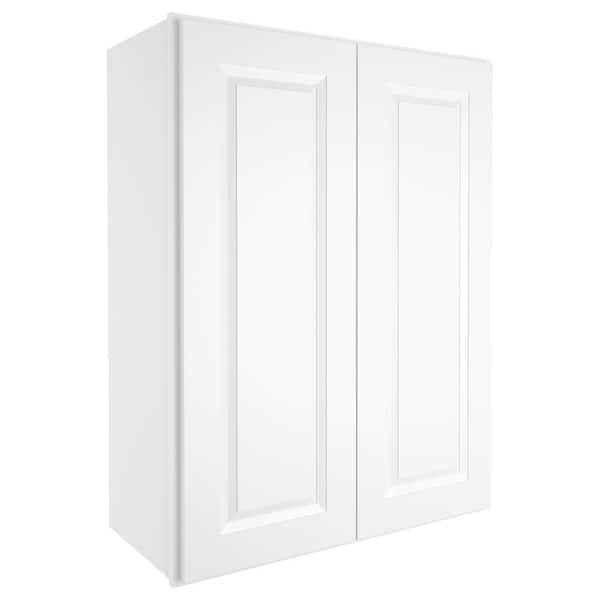 HOMEIBRO 27-in W X 12-in D X 30-in H in Traditional White Plywood Ready to Assemble Wall Kitchen Cabinet