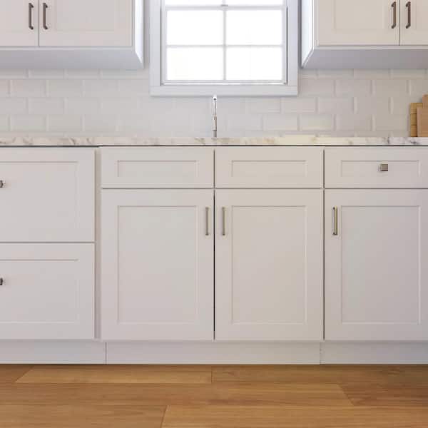 Easy-DIY 36 in. W x 24 in. D x 34.5 in. H Ready to Assemble Sink Bases in Shaker White Kitchen Cabinet