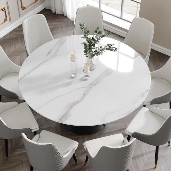 Modern round dining table deals for 8