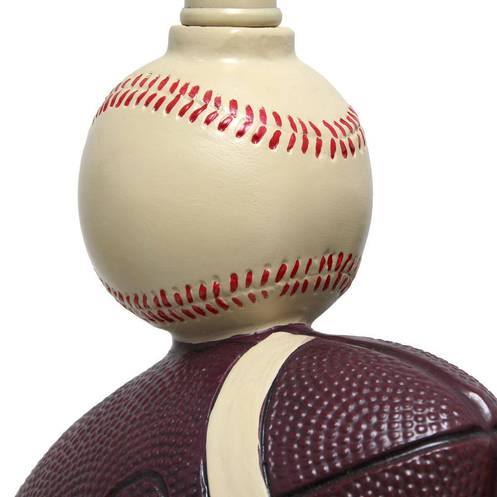 22" White Polyresin Sports Combo Table Lamp for Kids